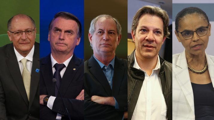 Montagem com presidenciáveis nas Eleições de 2018
