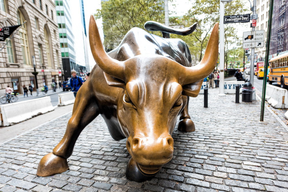 Touro símbolo do mercado financeiro em Nova York