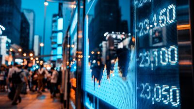 cotações em painel de bolsa de valores