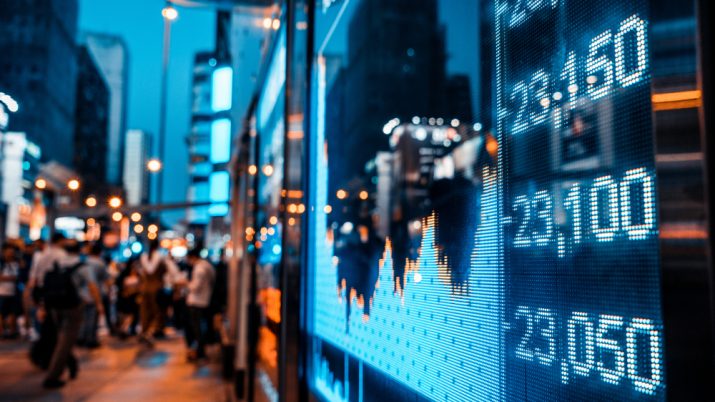 cotações em painel de bolsa de valores