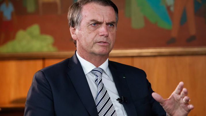 Presidente da República, Jair Bolsonaro, durante entrevista para o jornal do SBT
