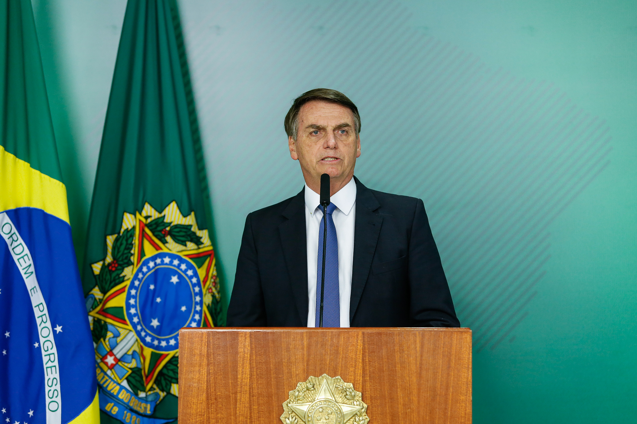 Presidente da República, Jair Bolsonaro, fala com a imprensa sobre rompimento de barragem da Vale em Brumadinho