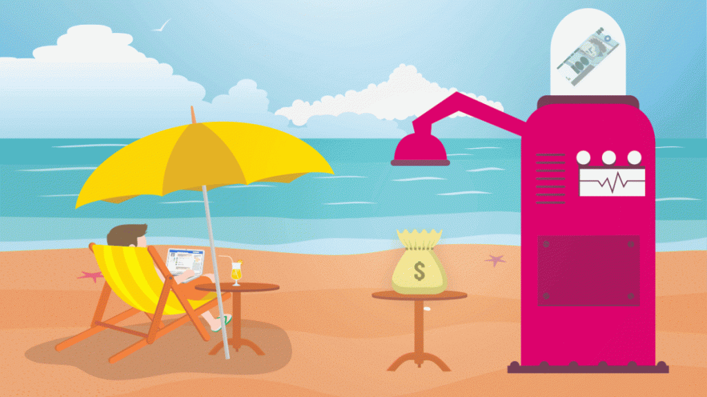 Gif sobre como investir dinheiro sem ter trabalho