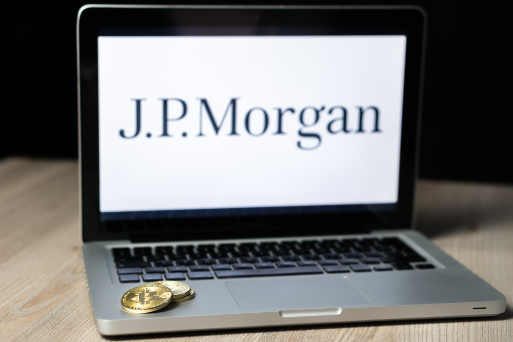 Logo do J.P. Morgan na tela de um computador
