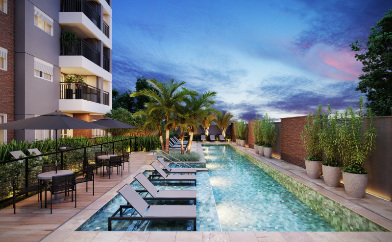 Piscina em planta da Brasil Brokers