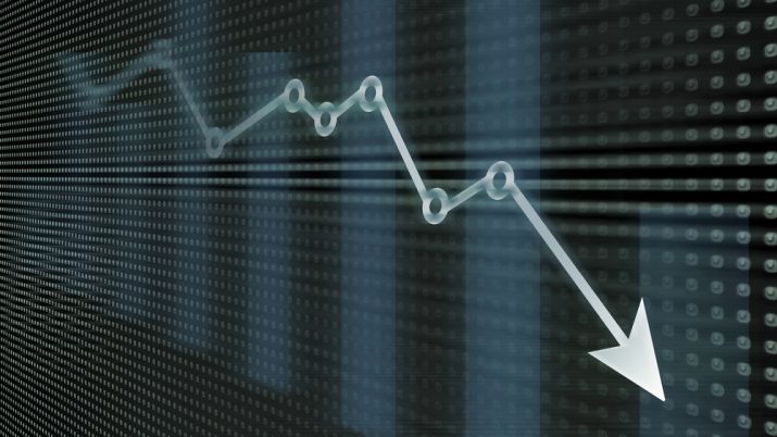 Gráfico indicando queda