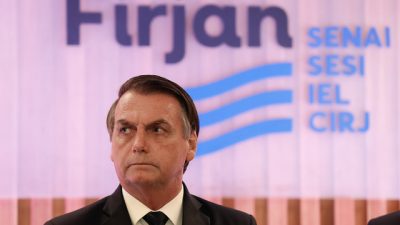 Presidente da República, Jair Bolsonaro durante Cerimônia de Entrega da Medalha do Mérito Industrial do Estado do Rio de Janeiro.