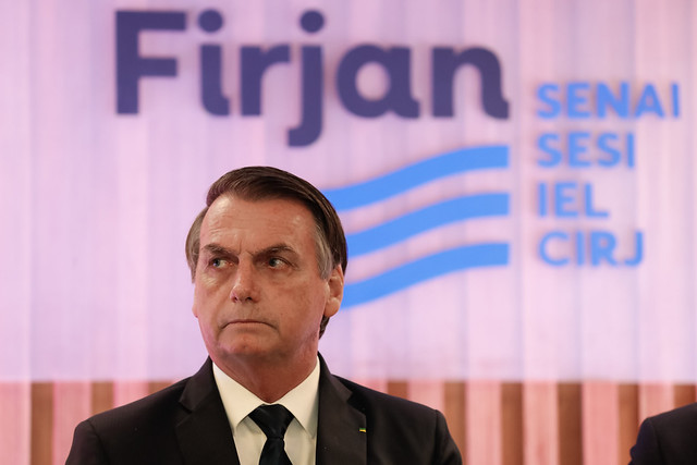 Presidente da República, Jair Bolsonaro durante Cerimônia de Entrega da Medalha do Mérito Industrial do Estado do Rio de Janeiro.