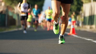 Corrida de rua bolsa fôlego curto