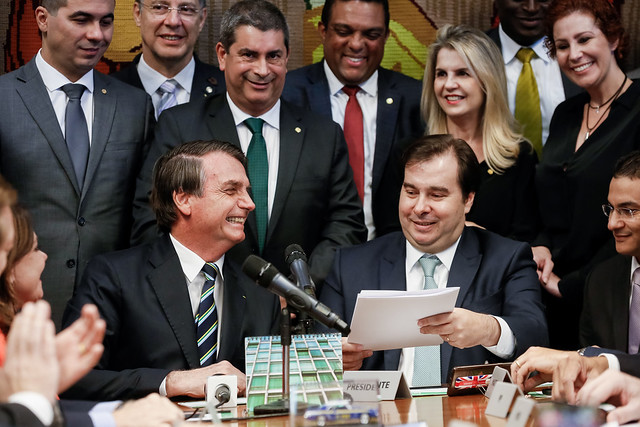 Jair Bolsonaro e o presidente da Câmara, Rodrigo Maia