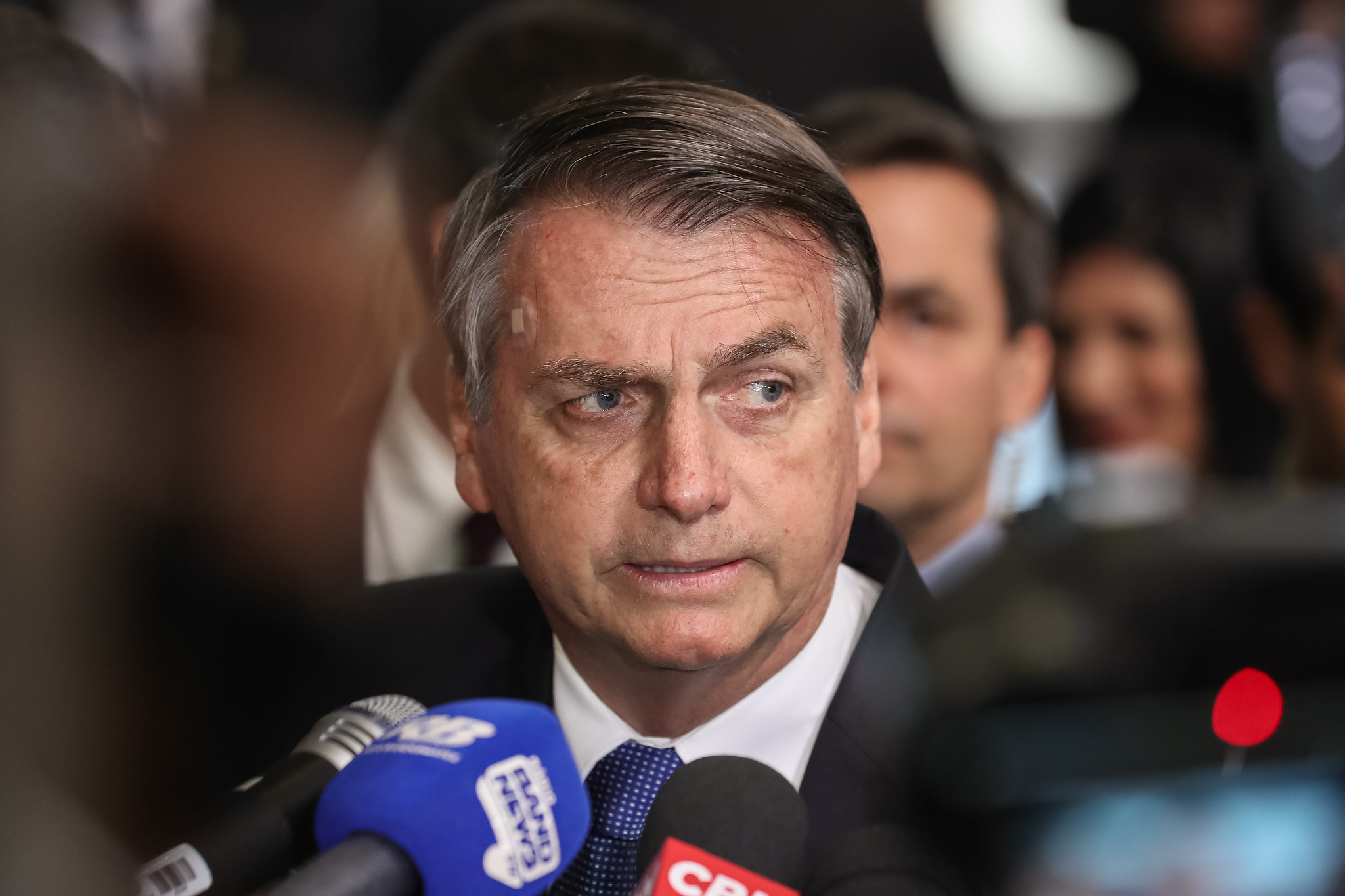 Presidente da República, Jair Bolsonaro durante coletiva em Brasília