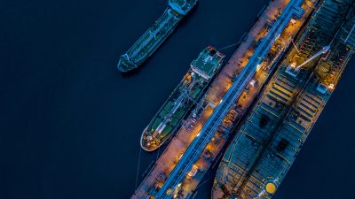 vista aérea de navios