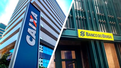 Fachadas da Caixa e do Banco do Brasil