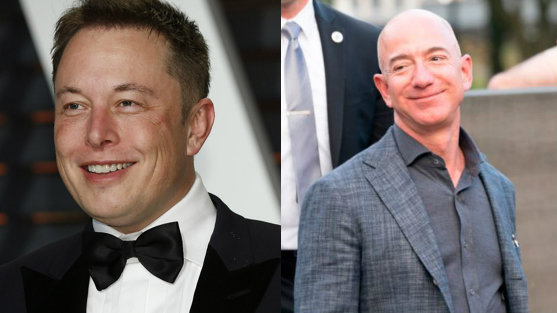 Os bilionários Elon Musk e Jeff Bezos