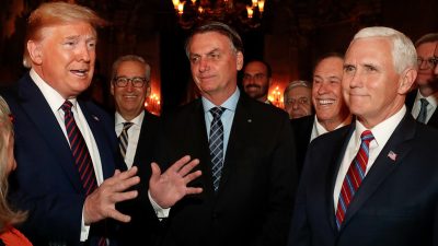 Presidente Jair Bolsonaro acompanhado do Presidente dos Estados Unidos Donald Trump
