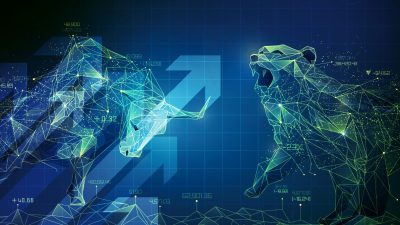 Selo Mercados Touro e bce fed Urso Alta Ibovespa Bolsa