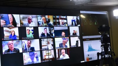 Plenário do Senado em sessão remota