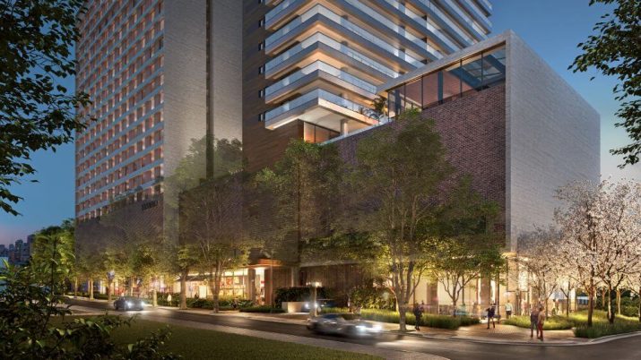 Imagem virtual do Boulevard do Hotel Fasano Itaim, em São Paulo