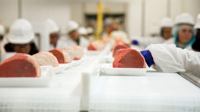 Carne bovina em frigorífico
