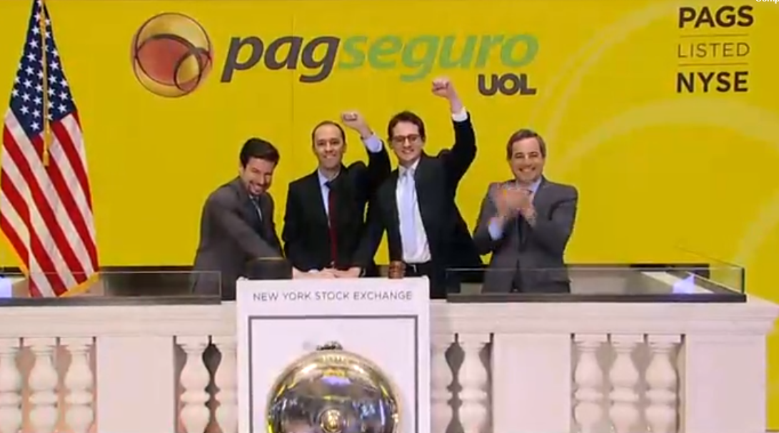 Cerimônia do IPO da PagSeguro na bolsa de Nova York