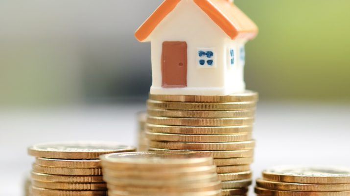 casa sobre pilhas de moedas imóveis