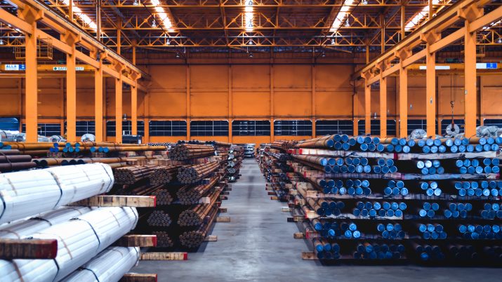 Pack,Of,Steel,Round,Bar,Stack,In,Layer,Inside,Large
