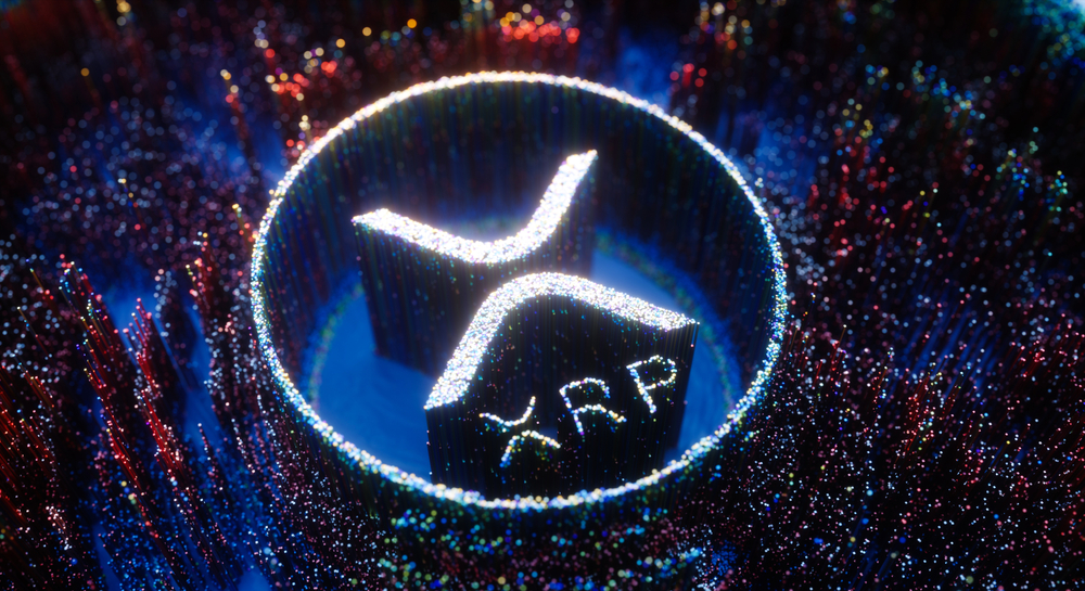 Digital,Art,Xrp,Logo,Symbol.,Ripple,Cryptocurrency,Futuristic,3d,Illustration.