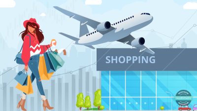 Shopping Roupas Compras Avião Varejo Gráficos