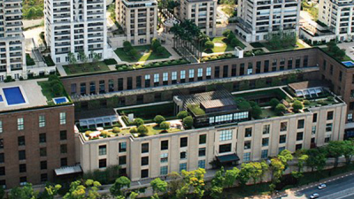 Imagem aérea do shopping Cidade Jardim, em SP