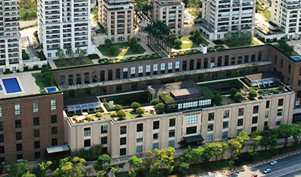 Imagem aérea do shopping Cidade Jardim, em SP