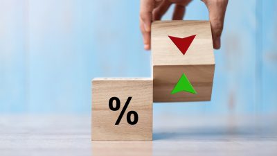 Business,Man,Hand,Change,Wood,Cube,Block,With,Percentage,To