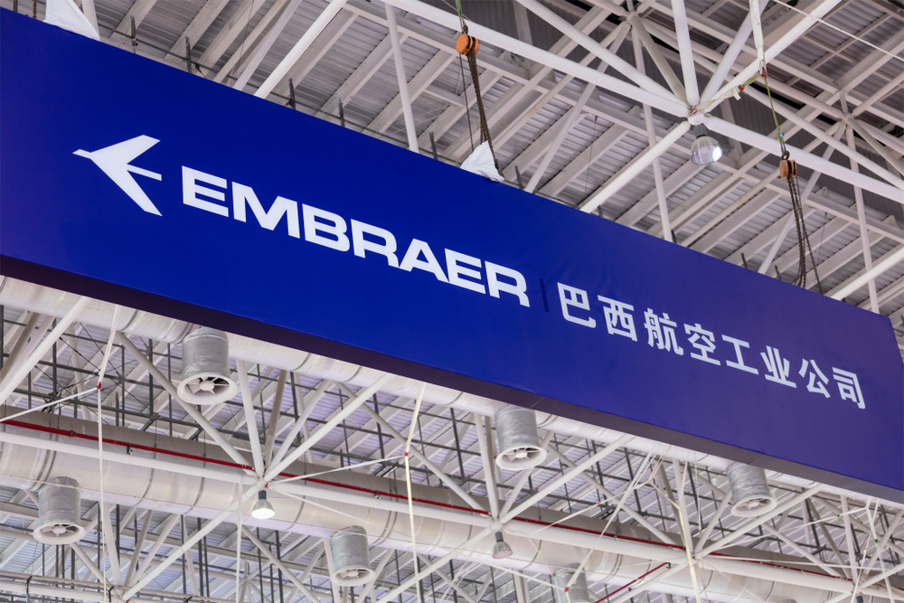 Zhuhai,,China-,November,7,,2018:,Embraer,Sign,Is,Seen,During