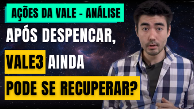 Montagem com a foto do repórter Victor Aguiar e frase "Após despencar, VALE3 ainda pode se recuperar?