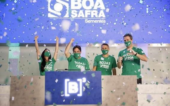 Executivos da Boa Safra B3 na cerimônia de abertura das negociações na B3