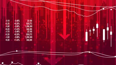 queda da bolsa, tudo em vermelho