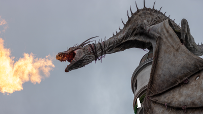 dragão do Harry Potter cuspindo fogo
