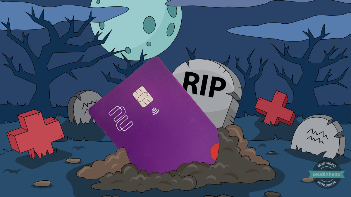 NuBank cartão enterrado cemitério RIP