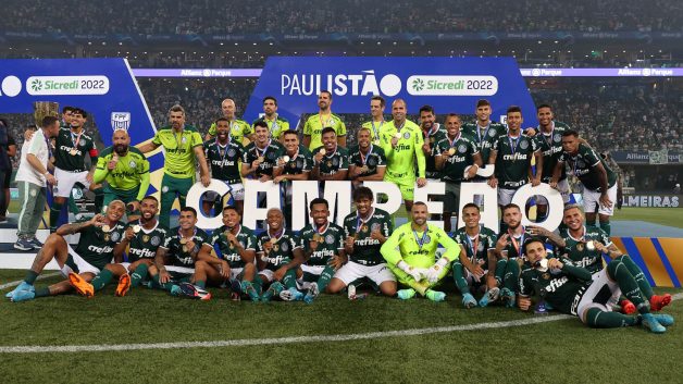 Time do Palmeiras, campeão paulista de 2022 de futebol