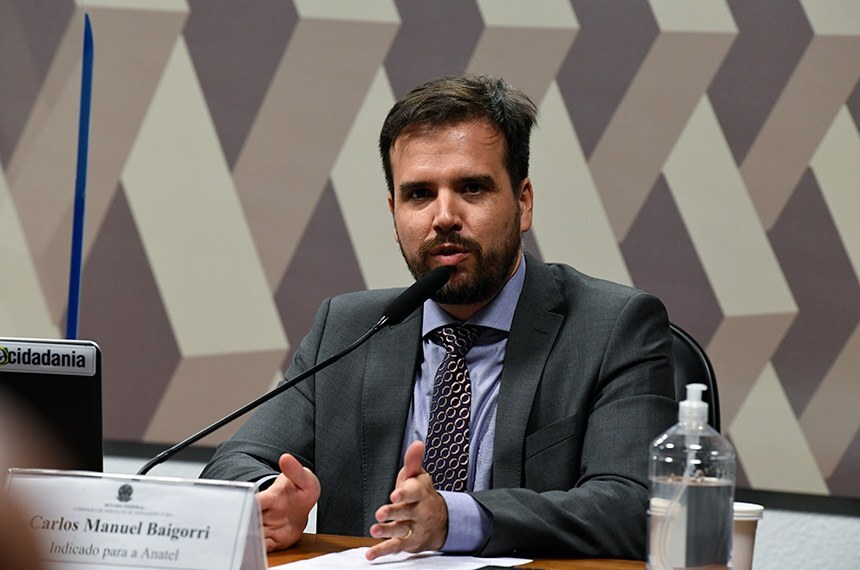 O presidente da Anatel Carlos Manuel Baigorri durante audiência no Senado