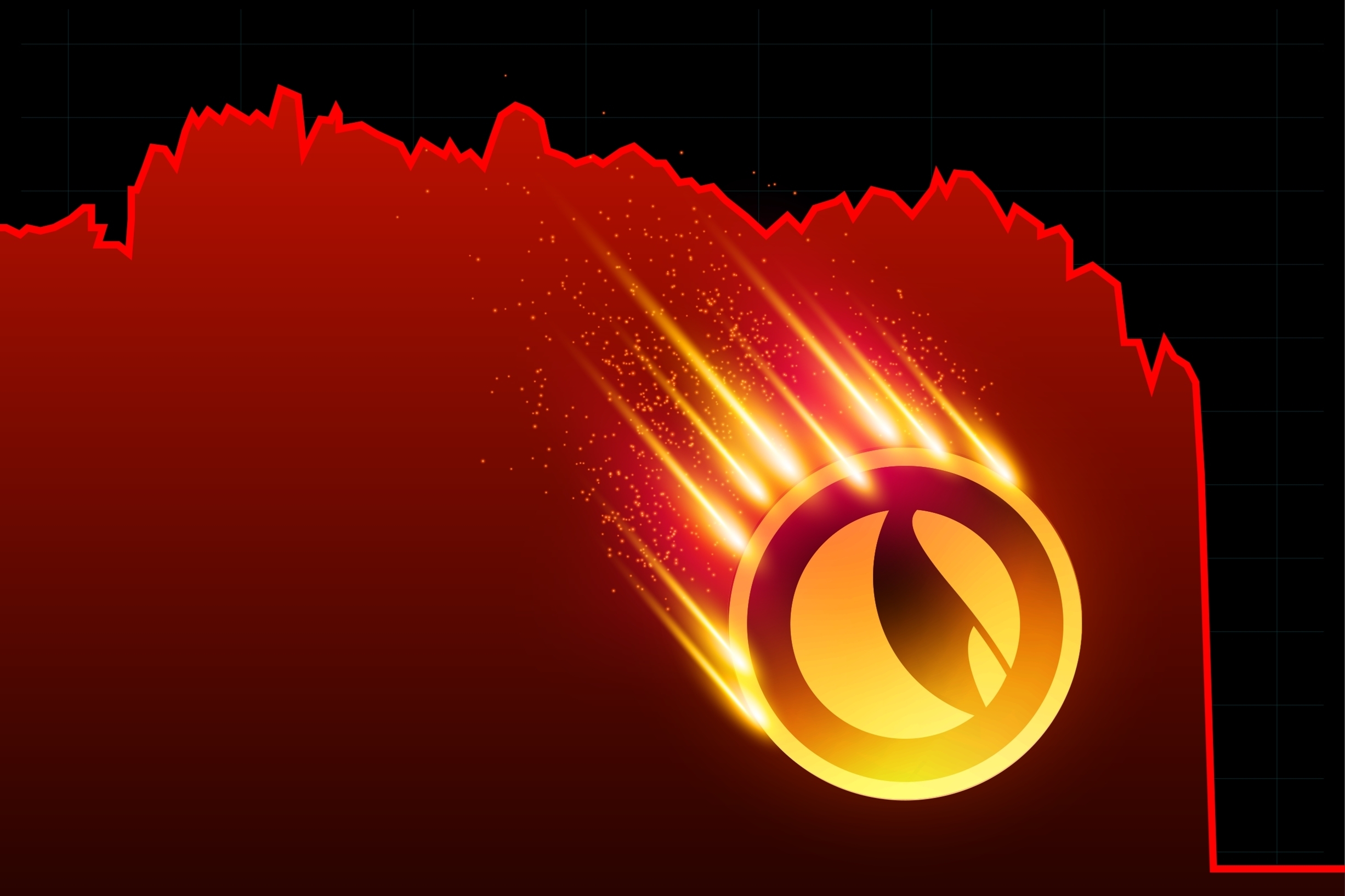 Terra,Token,Cryptocurrency.,Currency,On,Blockchain,Stock,Market,With,Red