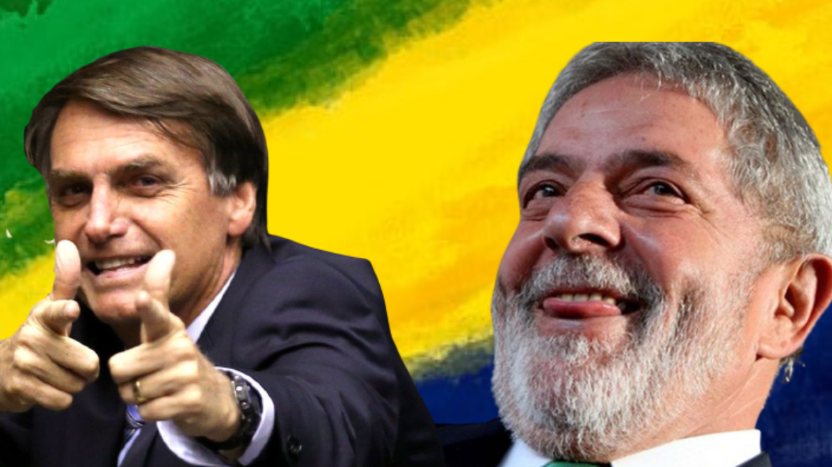 Montagem com imagens de Lula e Bolsonaro nas eleições 2022