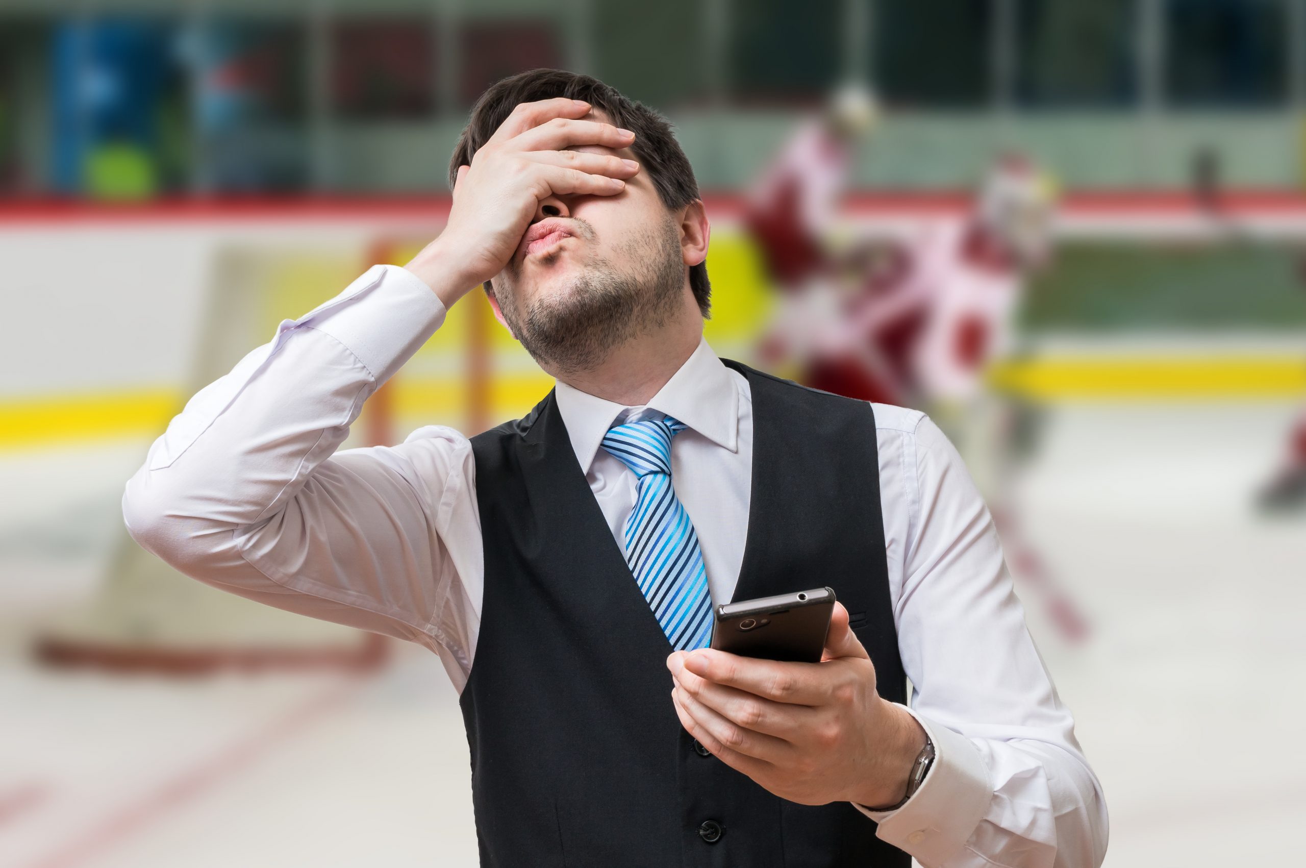 Betting,Online,Concept.,Man,Is,Disappointed,And,Displeased,From,Score