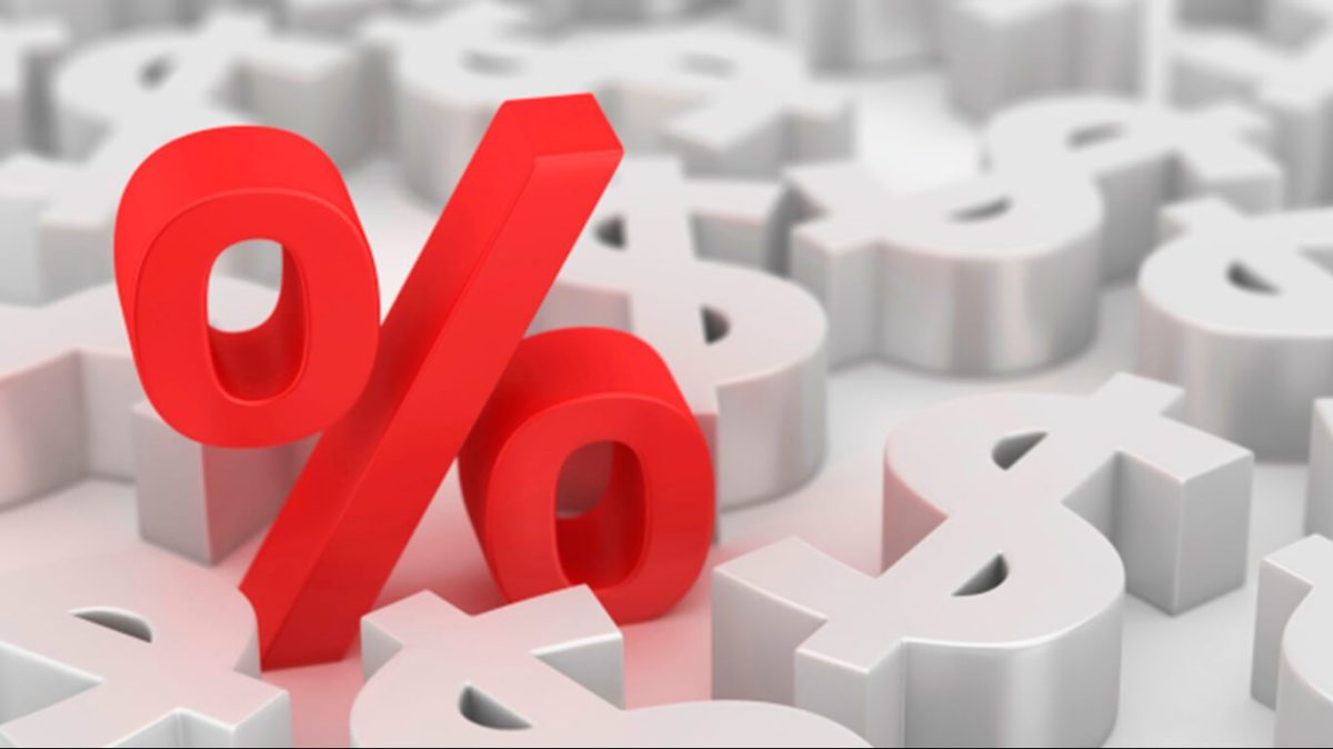 Desenho de percentual representando taxa de juros; bolsas reagem aos juros ibovespa também