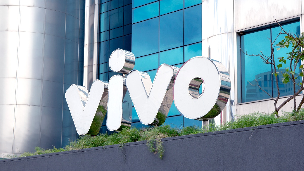 Logo da empresa de telefonia Vivo, da Telefônica Brasil (VIVT3)