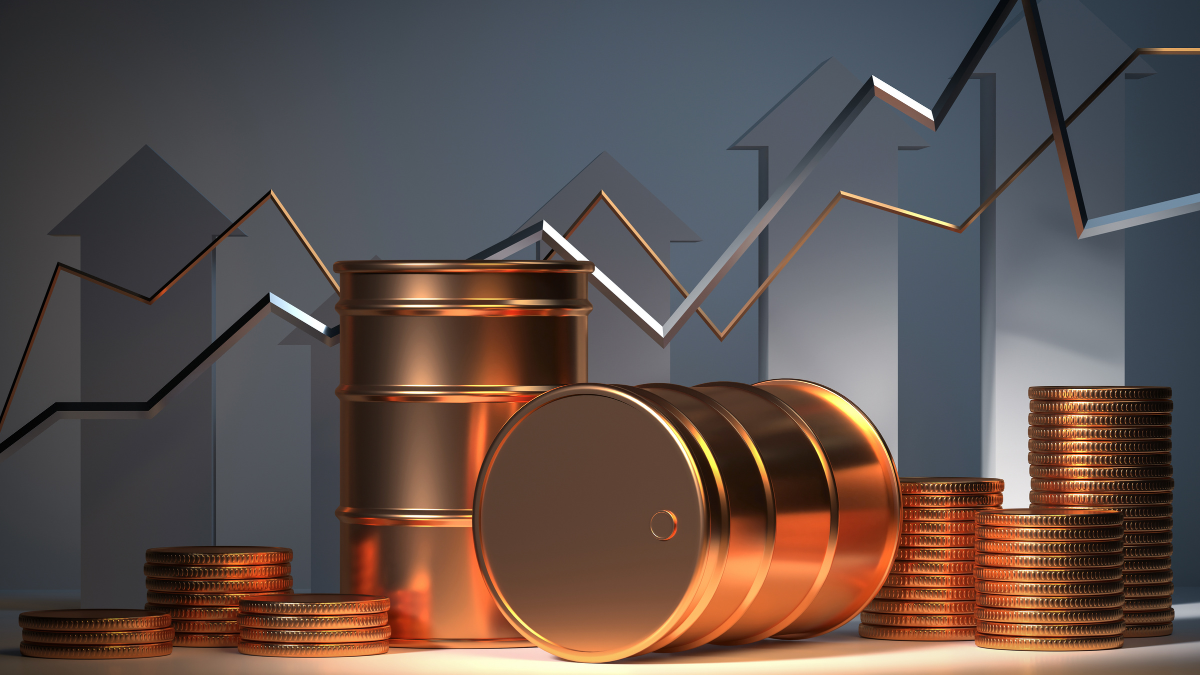 Barris de petróleo com gráficos ao fundo governo interfere nos preços