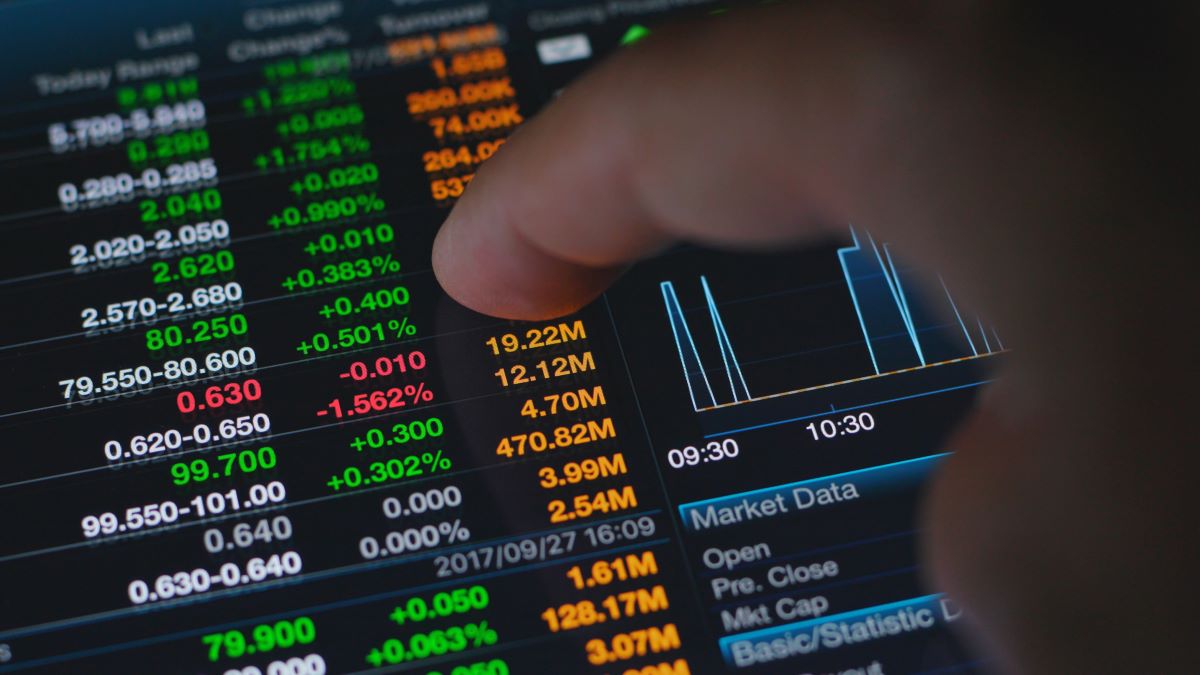 Tela de cotações da as ações da bolsa Ibovespa mercados
