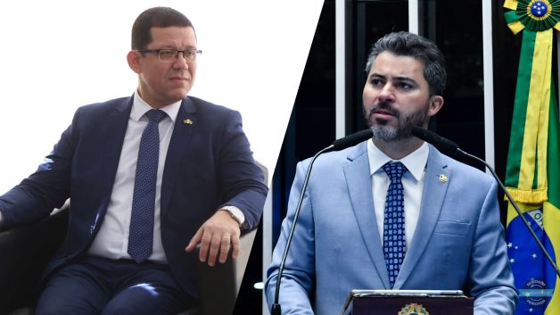 Coronel Marcos Rocha (União Brasil), à esquerda, e Marcos Rogério (PL), à direita, candidatos ao governo de Rondônia