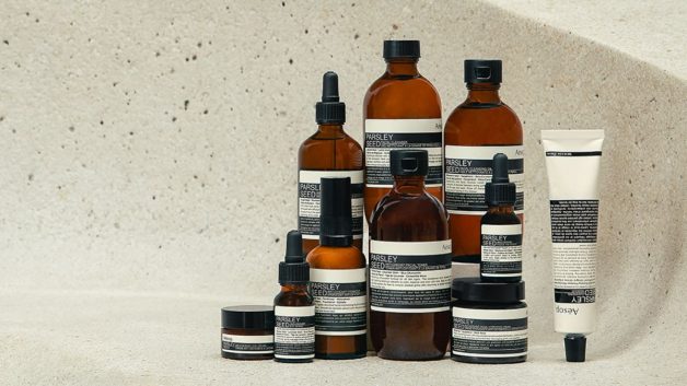 Produtos da Aesop, parte do grupo Natura & Co