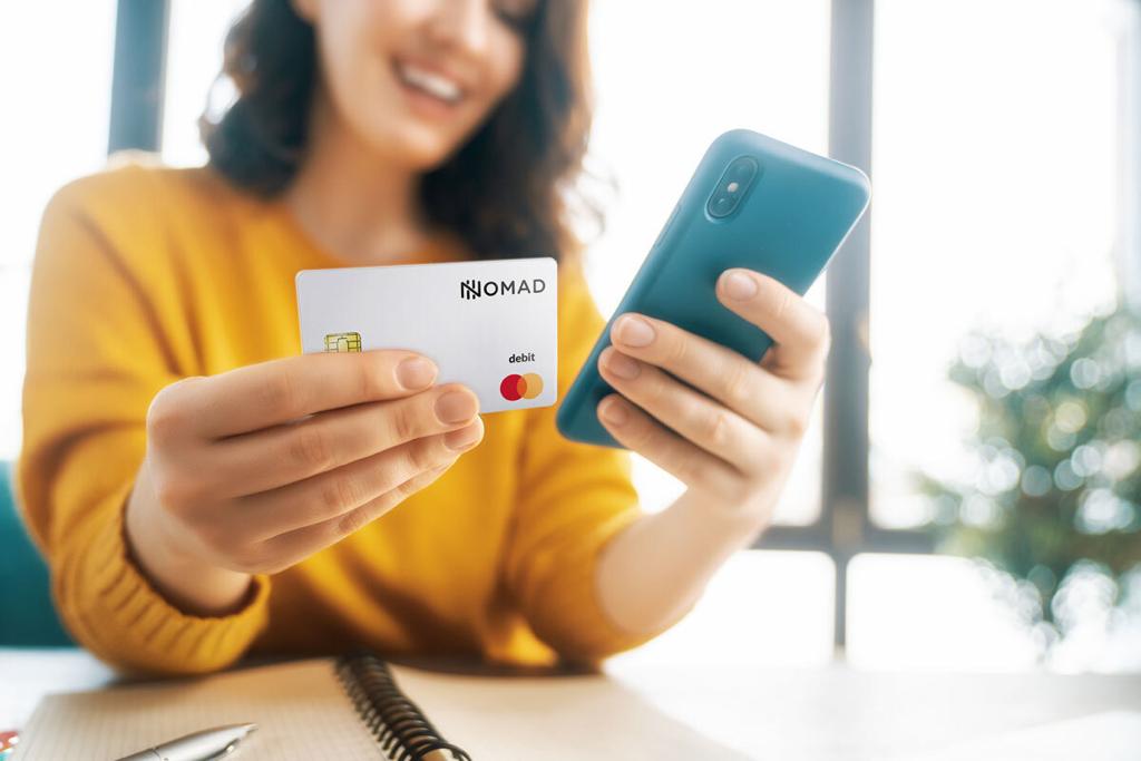 Cartão da conta em dólar Nomad