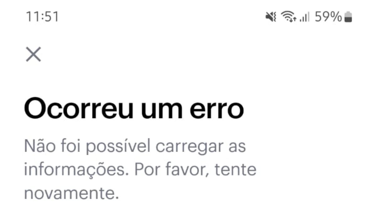 Tela do app do Nubank na manhã de 5 de outubro.